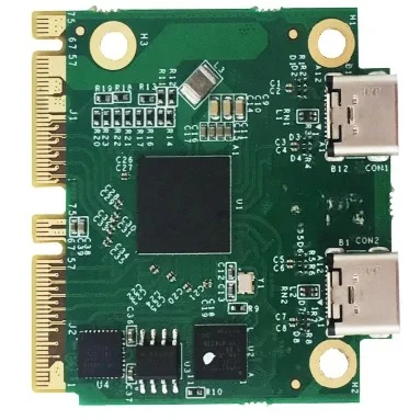 M.2 Key‑M Internal Expansion Adapter Card, Dual USB‑C Port High‑Speed Data Transfer Hardware Board for Laptop Desktop PC Compone