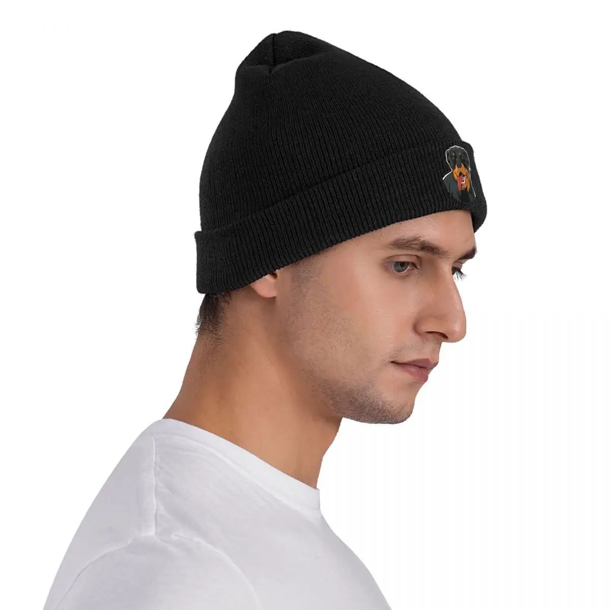 Rottweiler Dog Warm Knitted Cap Hip Hop Bonnet Hat Autumn Winter Outdoor Beanies Hats for Men Women Adult image 4
