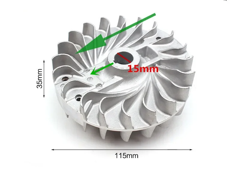 Imagem -03 - Terra Drum Flywheel para Chinês 1e48f 48f 63cc Stroke Engine Fly Magnetic Wheel Ice Auger Hole Digger Peças Sobressalentes