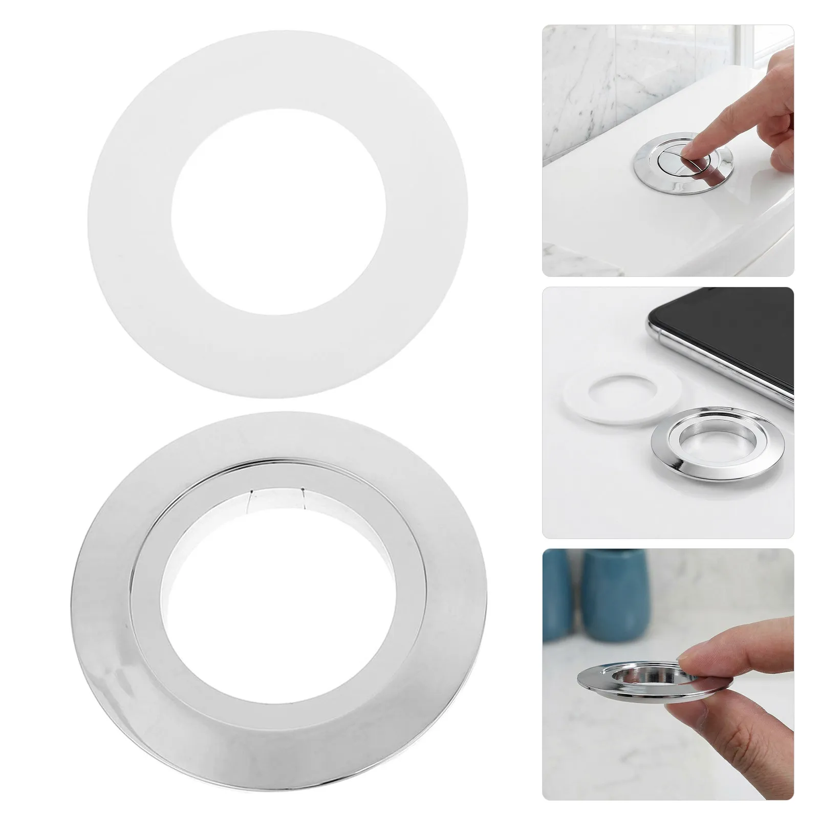 1 Set Toilet Dual Flush Button Adapter Conversion Kit Fits 38mm Button Cistern Holes Plastic Converter Plate For Bathroom Tanks