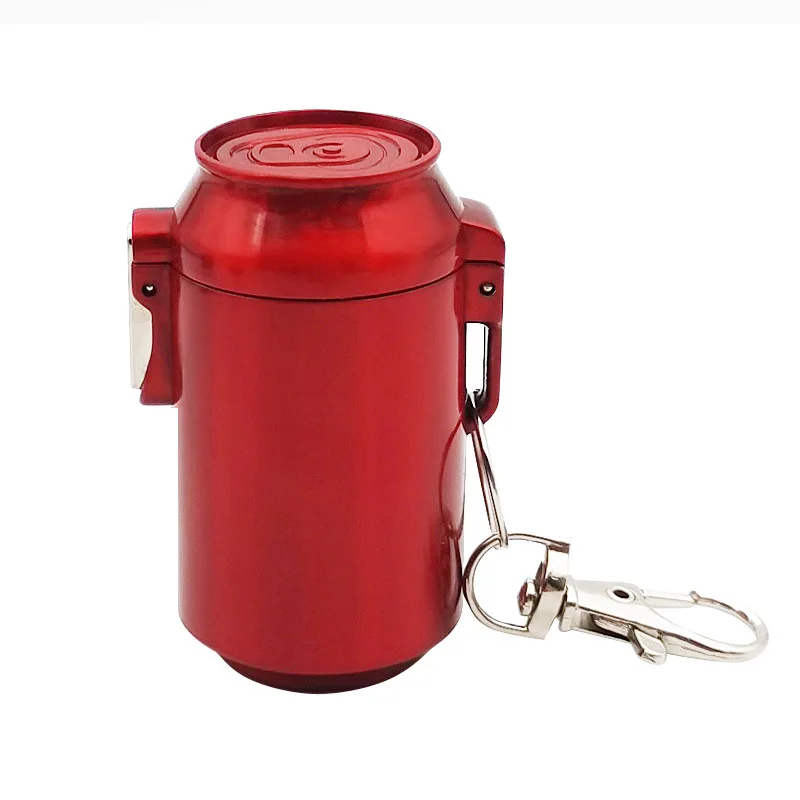 1Pcs Mini Portable Ashtray with Lid Aluminum Storage Tube Windproof Cigarettes Ashtray with Keychain Ash Holder Outdoor