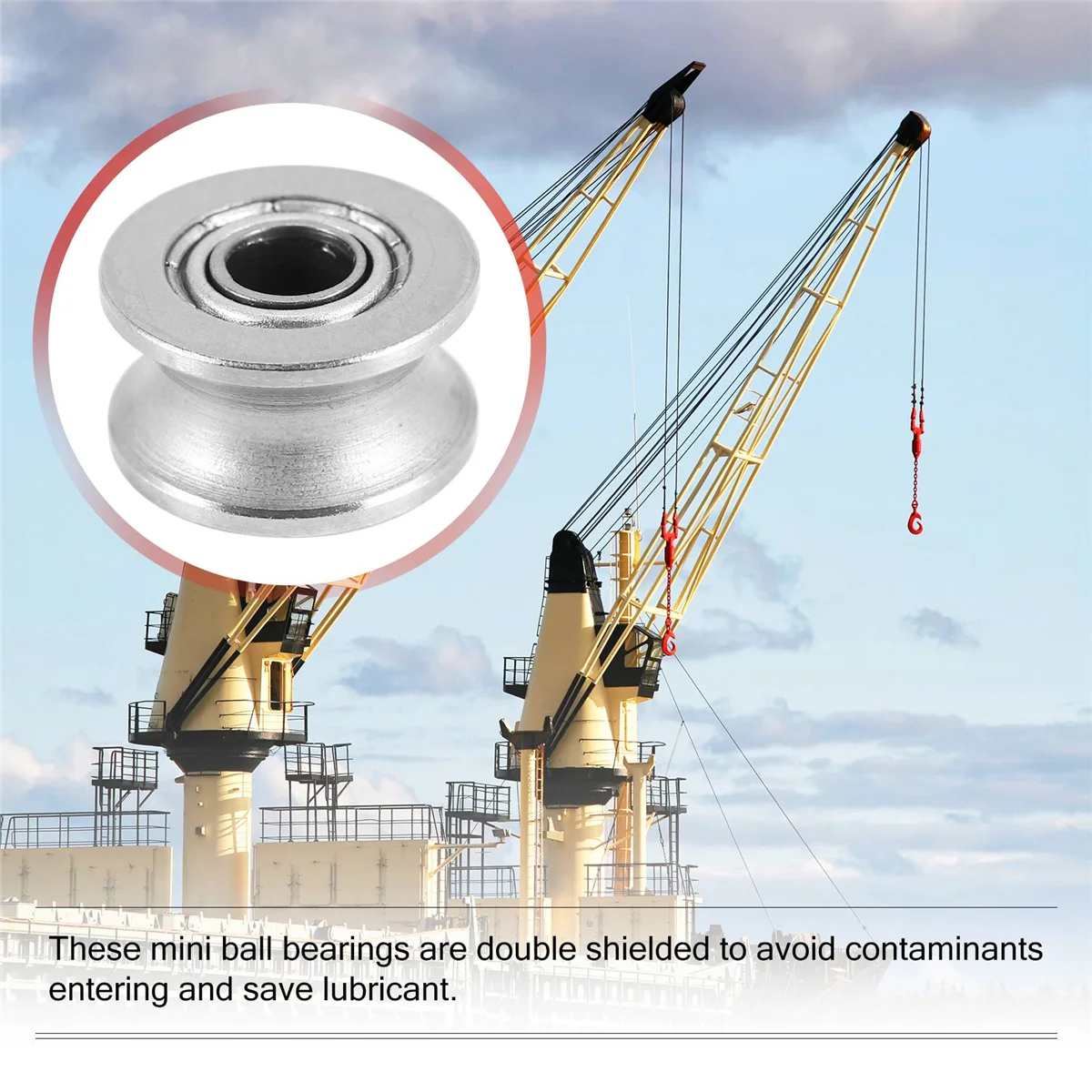 10pcs U Groove Bearing U624ZZ Carbon Steel Durable V Groove Ball Bearing Pulley for Rail Track Linear Motion Systems