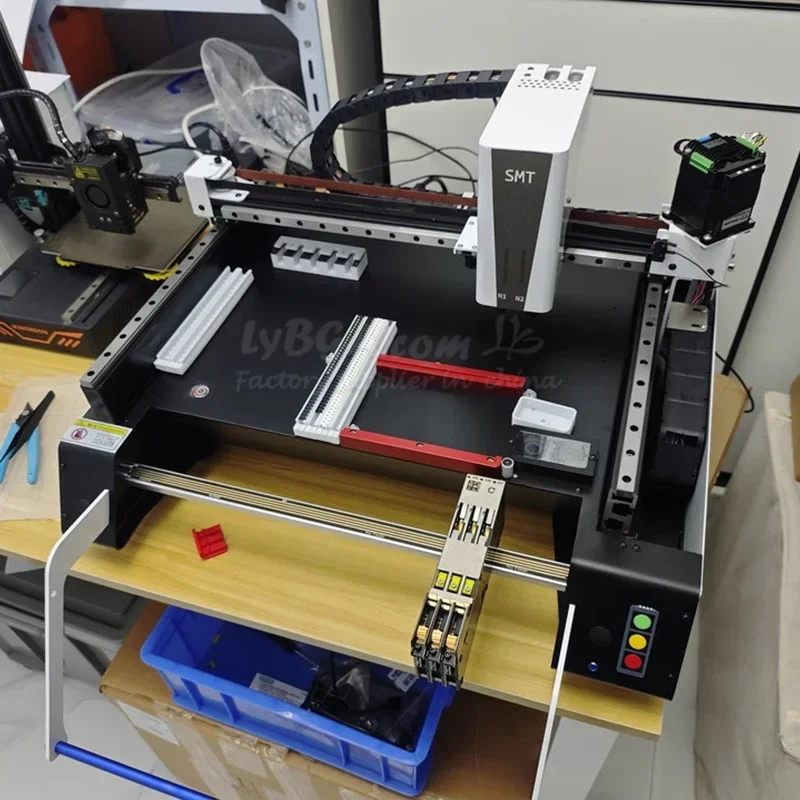 Cámara de visión Triple de LY-K1, Mini máquina automática de recogida y colocación SMT de escritorio de alta velocidad, soporte de Chip LED SMD, boquillas de doble cabezal