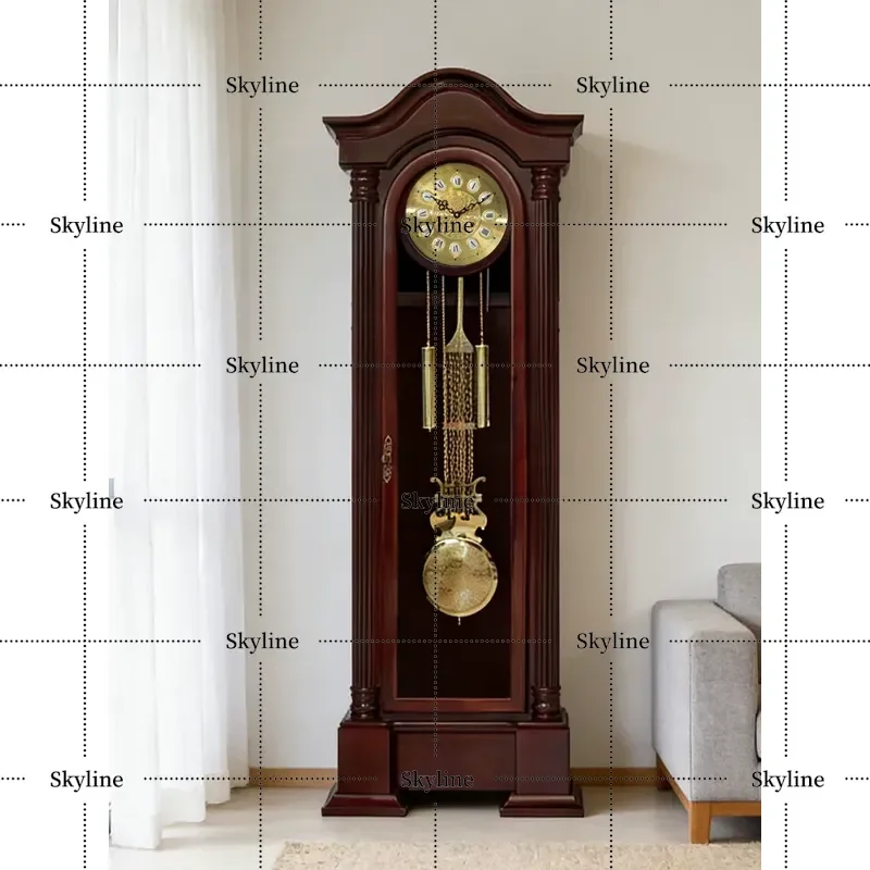 for German Helmler Floor Clock Living Room Home New Chinese Retro European Polaris Old-fashioned Table Vertical Pendulum