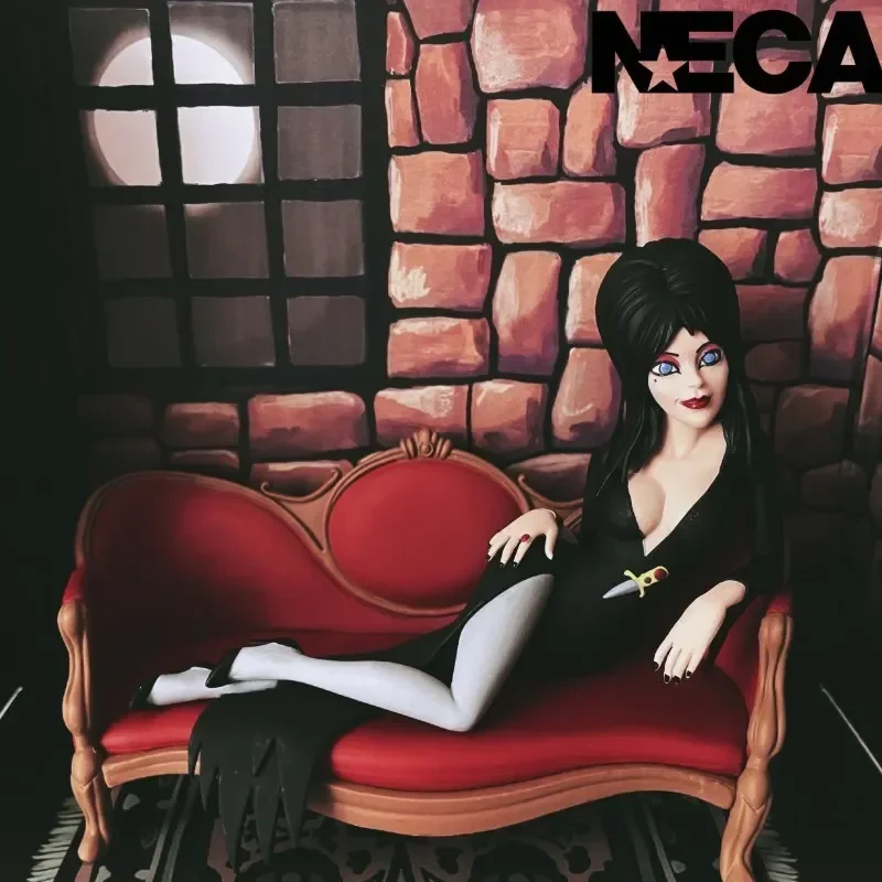 

Neca Elvira Action Figure Toys Mistress Of The Dark Seating Version Figuras 6-inch Collection Model Doll Halloween Gift For Kids