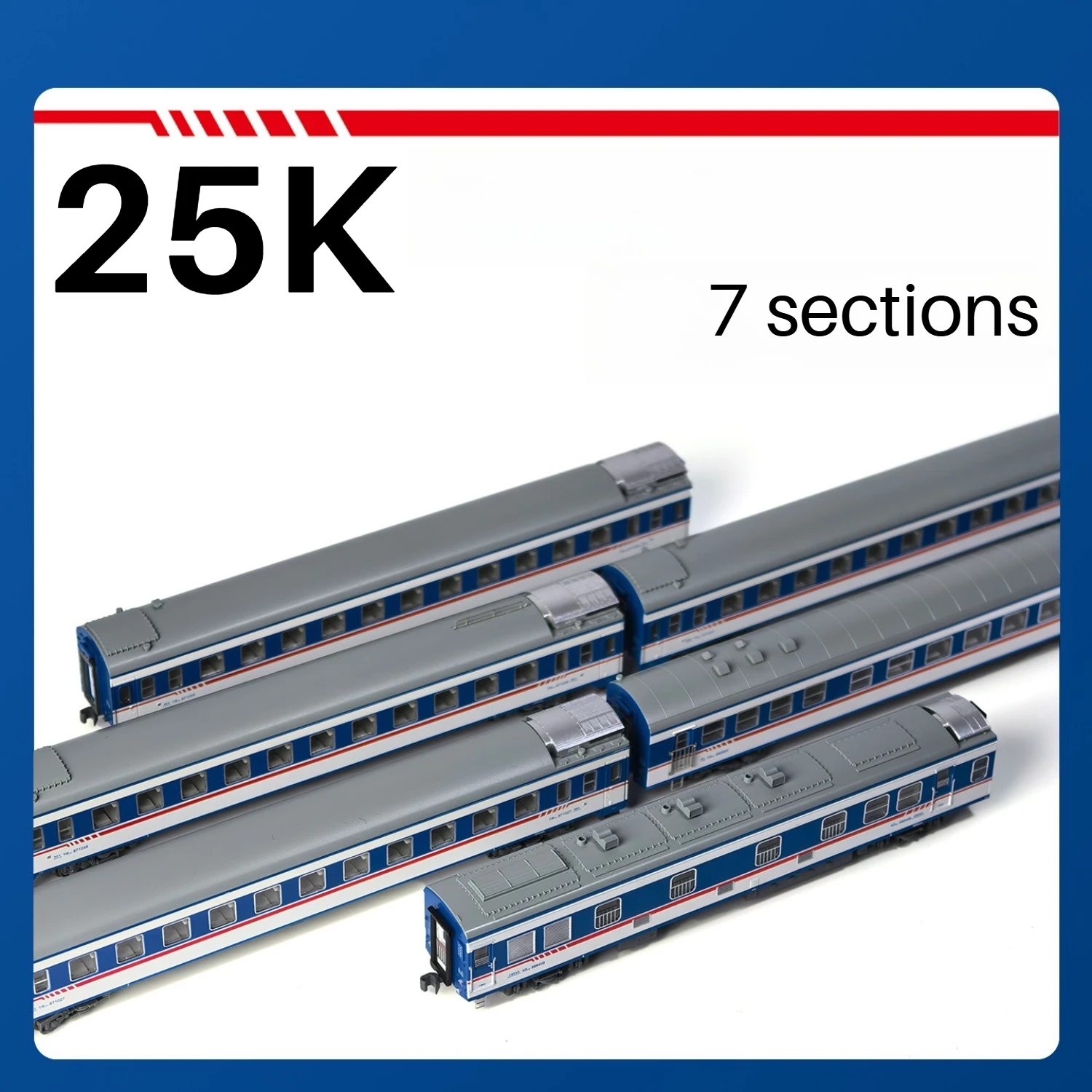 N Type 1/160 Train Model 25K Passenger Car Basic with Added Carriages 12-238A T238 Seven Carriage Set Boys Toy Gift