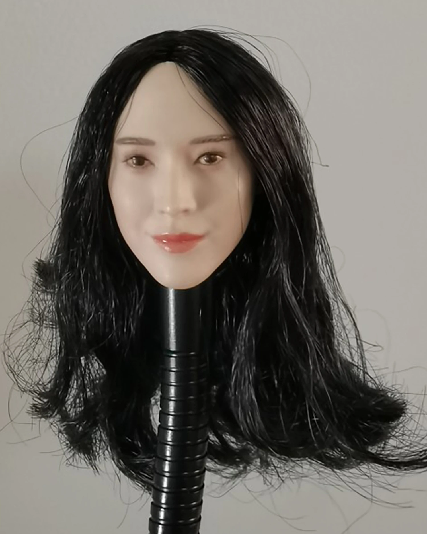 1/6 Customized Joey Wong Head Sculpt Asia Movie Actress Head Model Toys Black Curls Fit for 12'' TBLeague Action Figure