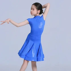 2024 New Latin Dance Competition Clothing For Girls Professional Sleeveless Tops Split Skirts Suit Chacha Latin Costumes DN18110