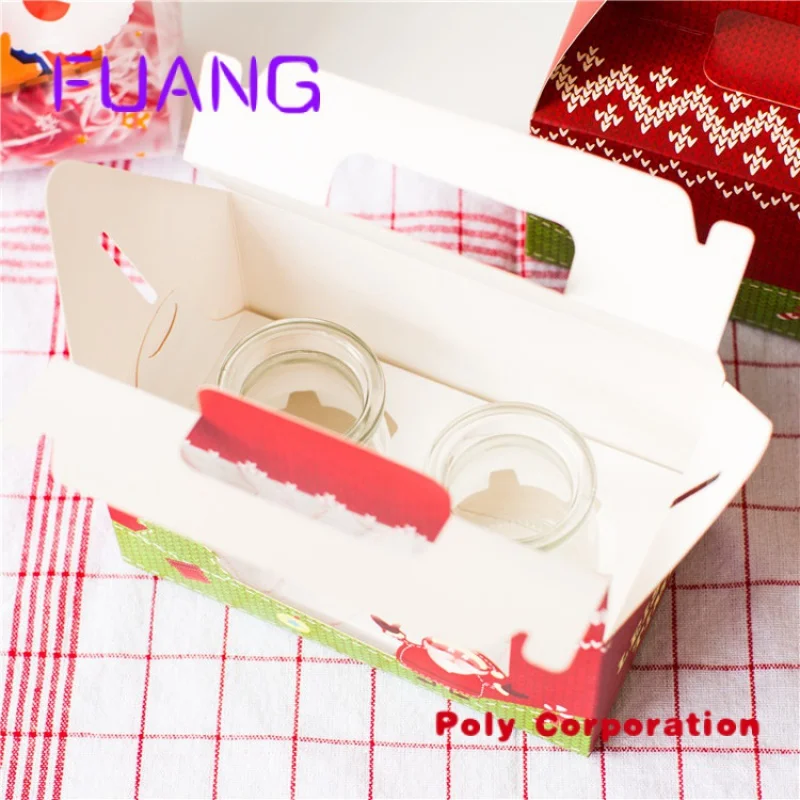 Custom  Christmas Cup-cake Handled Packaging Cardboard Boxes for Packingpacking box for small business