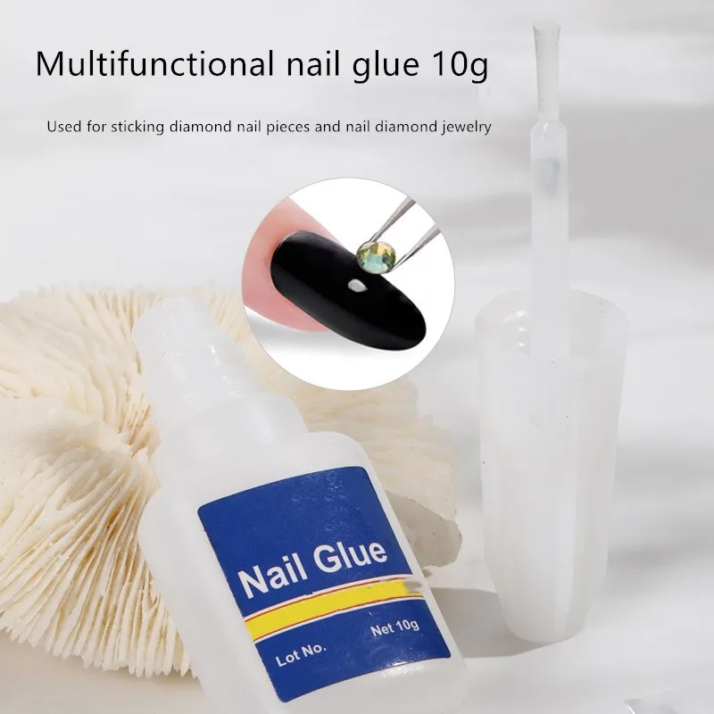 1pc False Nail Rhinestone Glue 10g Nail Art Glue Fast-Dry Adhesive False Nai Tips Ail Glue for 3D Decoration Tip Manicure Tool