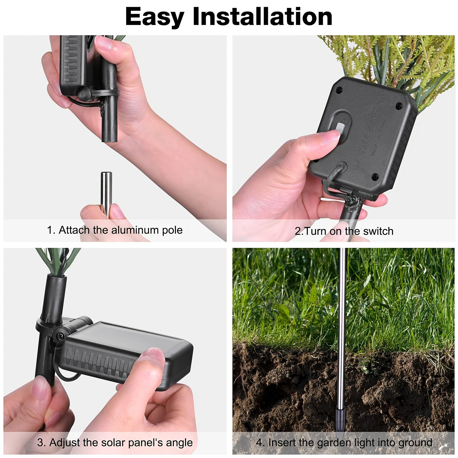 1 Pc Solar LED Tree Light Multi-color Variation Waterproof Outdoor Halloween Christmas Decoration Atmosphere Light