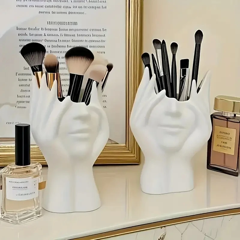 Support de rangement multifonctionnel créatif pour bureau, style art corporel humain, pour stylos et pinceaux de maquillage, décoration