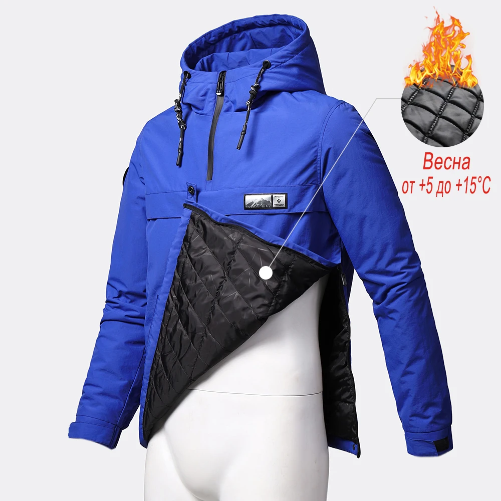 Men 2023 Spring New Brand Casual Waterproof Hood Jacket Coat Pullover Men's Autumn Outdoor Thick Windproof Warm Pockets Jacket