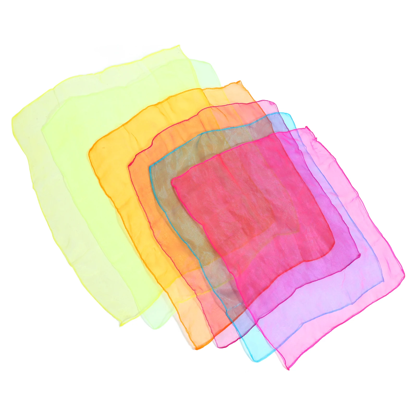 

12pcs Scarves Kids Multicolor 60cm Nylon Juggling Square Pure Colored Scarves Dancing Accessories Toys Instruments