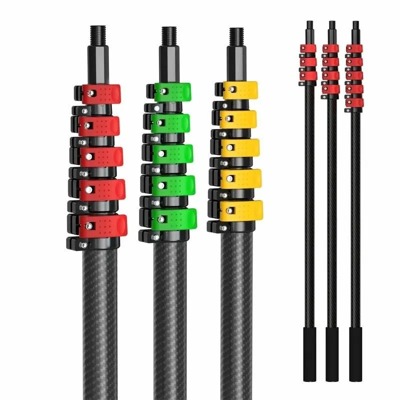Extension rod with washer brush handle, accessory for high-altitude window glass cleaner