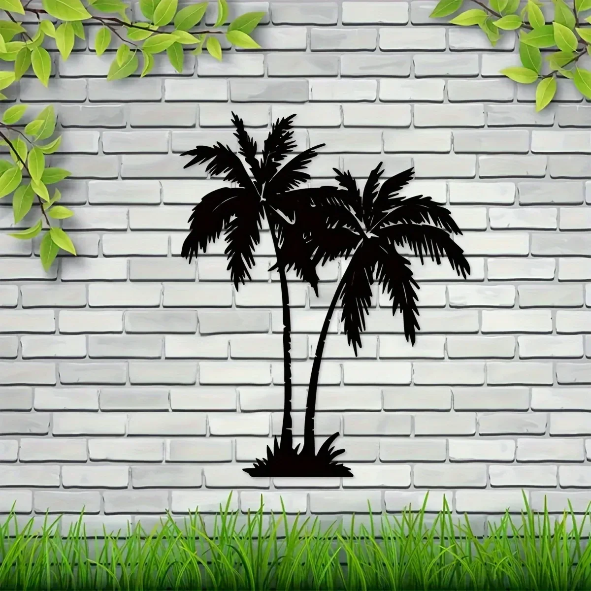 1szt Tropical Palm Tree Metal Wall Art, Outdoor Wall Decor, Palm Leaf Art, Beach House Decor, Wall Decoration, Wall Sticker