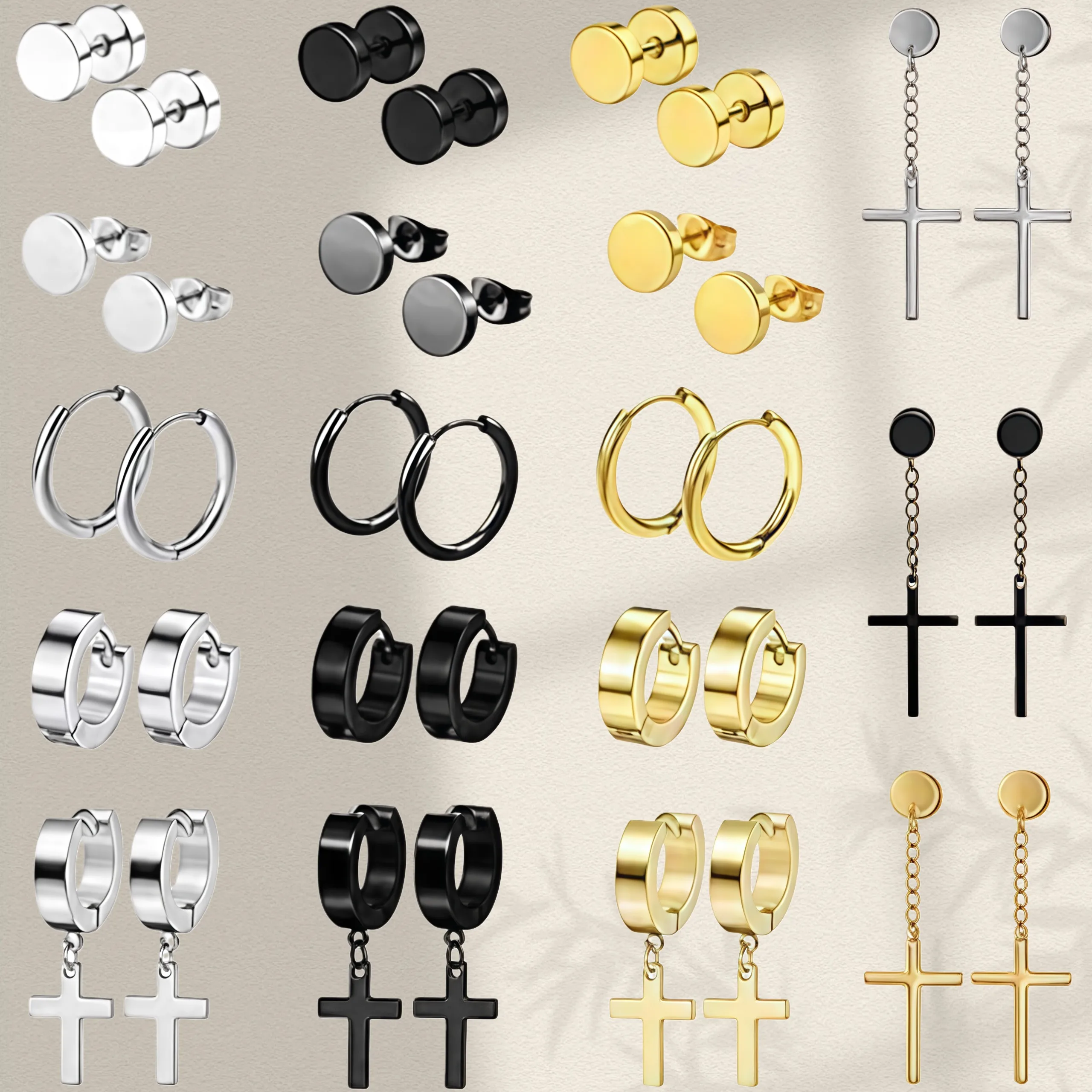 

18 пар Мужские серьги Крестовые серьги для мужчин Крестовые серьги для мужчин Крестовые серьги для мужчин Крестовые серьги для мужчин Крестовые серьги для мужчин