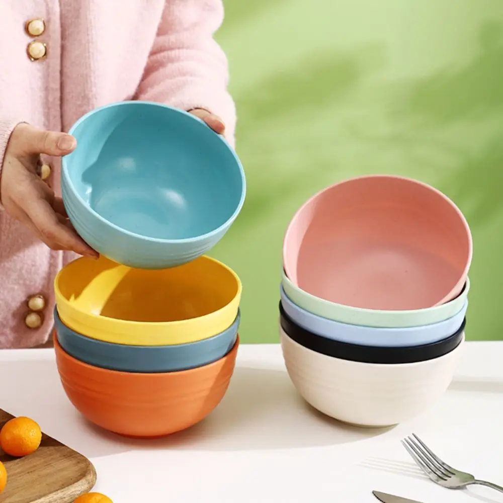 1PC Durable 24 oz Cereal Bowls Reusable Unbreakable Wheat Straw Bowls Lightweight Eco-Friendly Plastic Bowls