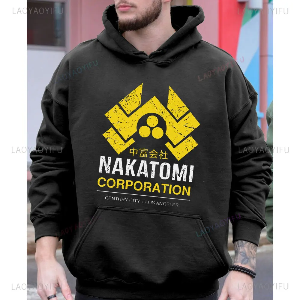 Nakatomi Corporation Men Sweatshirt Hoodie Gift for Die Hard Movie Fans Pullover O-neck Sweater Plaza in Century City Pullovers