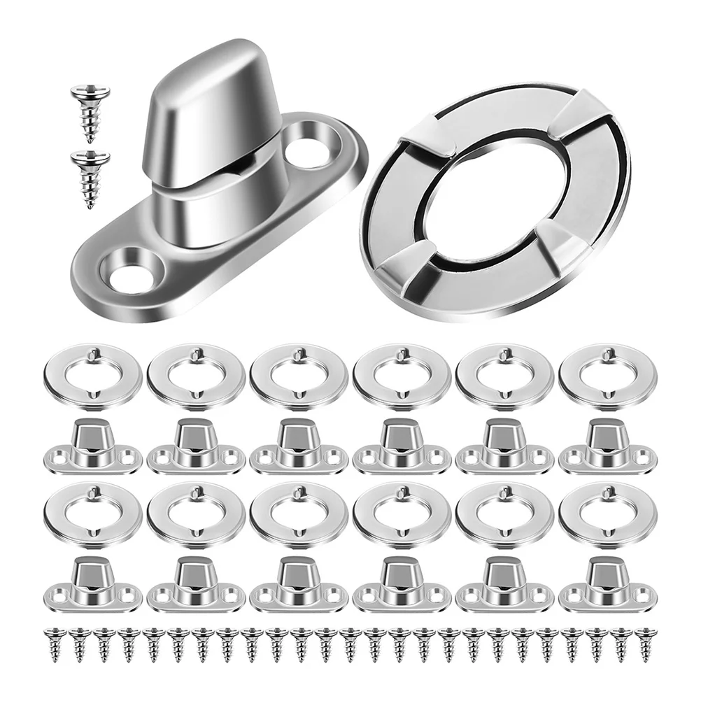 

40Set Fasteners Metal Snap Button Kit Eyelet Stud Mounting Screws for Canvas Rvs Boats Metal Sew on Snap Buttons