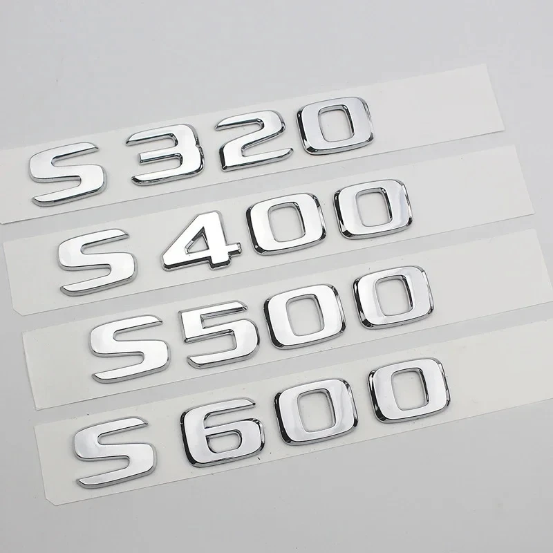 

3D ABS Chrome Logo S320 S350 S400 S450 S500 S550 S580 S600 Emblem Letters Car Trunk Badge For Mercedes S W222 W223 Accessories
