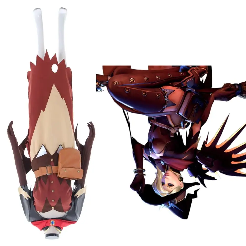 

Game Mercy Cosplay Costume Women Fancy Battle Uniform Skirts Suit Halloween Carnival Party Outfits
