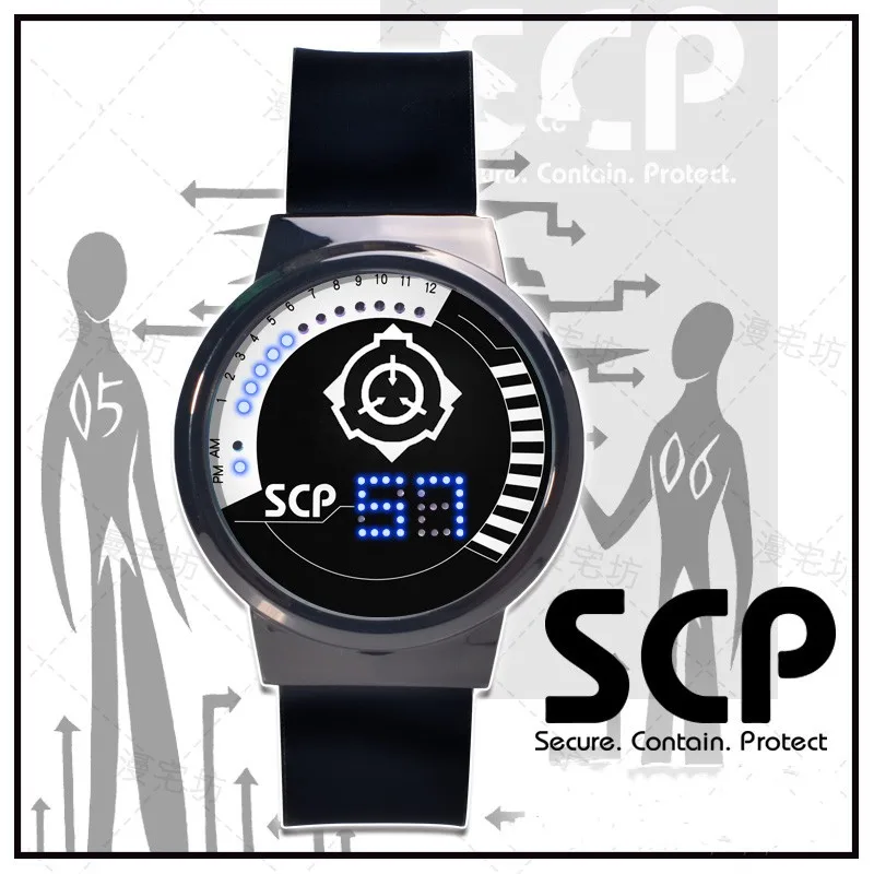 Special Containment Procedures Casual Watch SCP Foundation Display LED Backlight Watches For Men