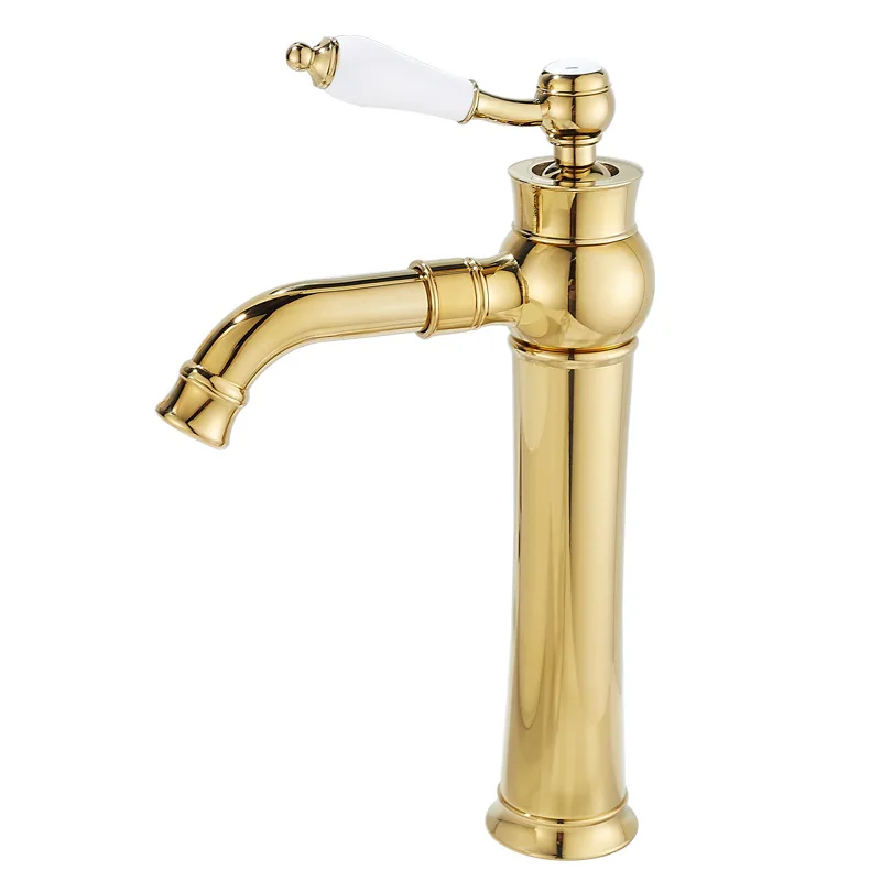 

Light luxury French gold faucet hot and cold all-copper washbasin shampoo table basin faucet bathroom hand washbasin