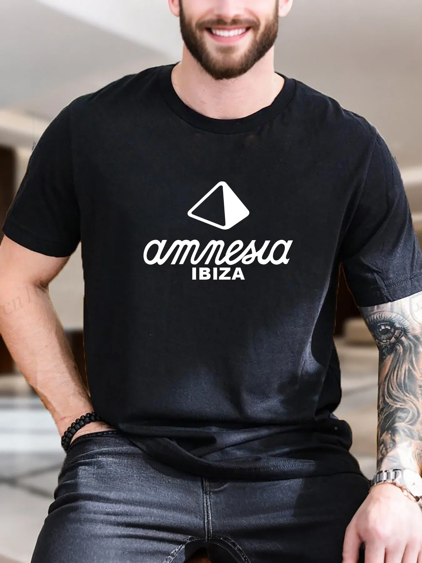 

New Arrival Fashion Amnesia Ibiza Logo Heavyweight Hot Sale Vintage Funny Fashionable Men's T-Shirt
