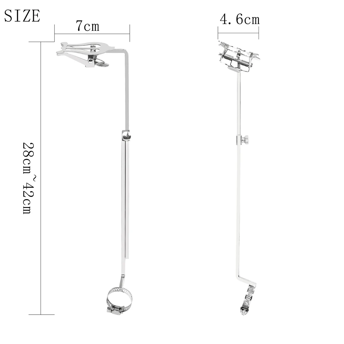 Prata Mini Lightweight Music Stand, Silver Clip, Flauta Papel Clamp Acessório, Peças de madeira