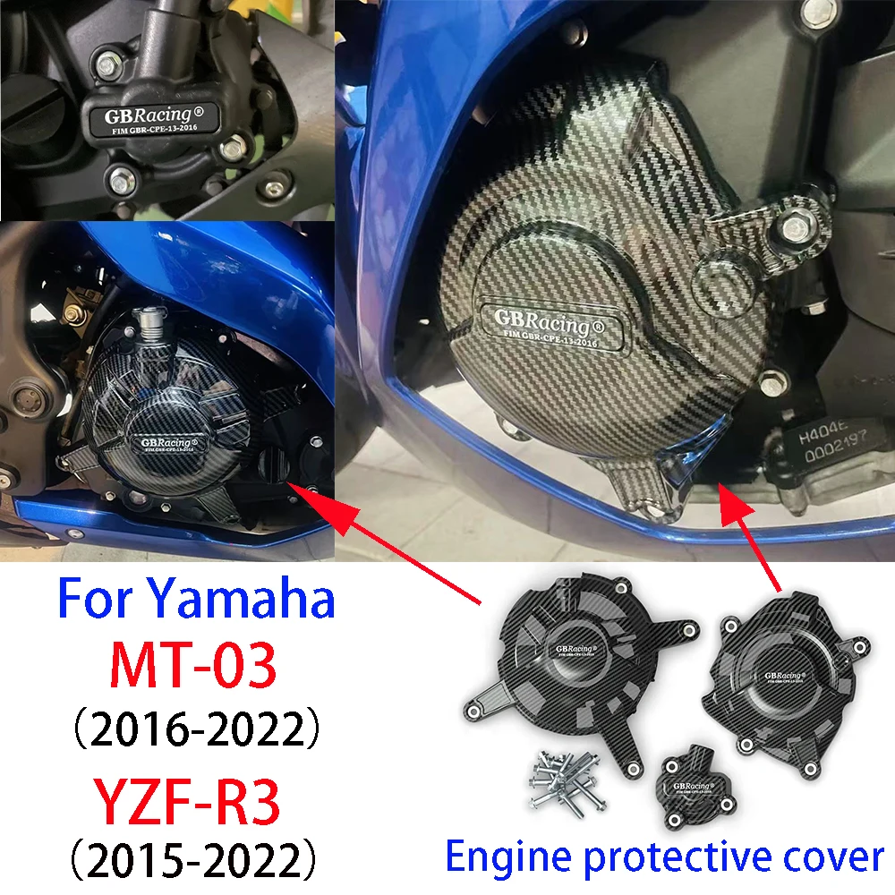 

R3 MT03 Motorcycles Engine Covers Protectors For Yamaha YZF-R3 2015 -2022 MT-03 2016 - 2022 For GB Racing Protection Set Case