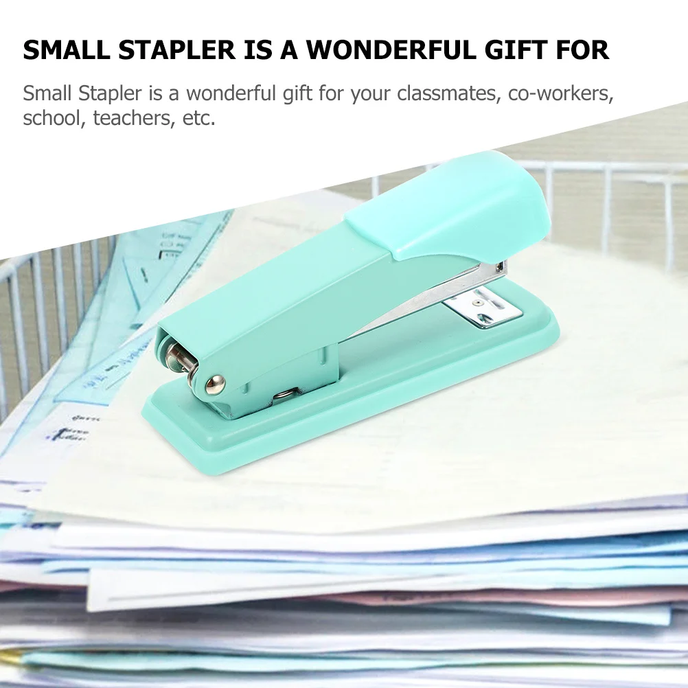2Pcs Creative Compact Metal Stapler No Jamming Practical Stationery Gift for Classmates Teachers Classroom Stapler