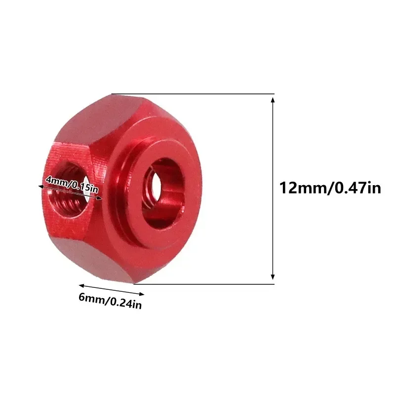 Connettore esagonale in metallo da 12 mm per MJX HYPER GO 1/10 10208 1/12 H12Y H12Y + RC auto parti di aggiornamento in metallo accessori