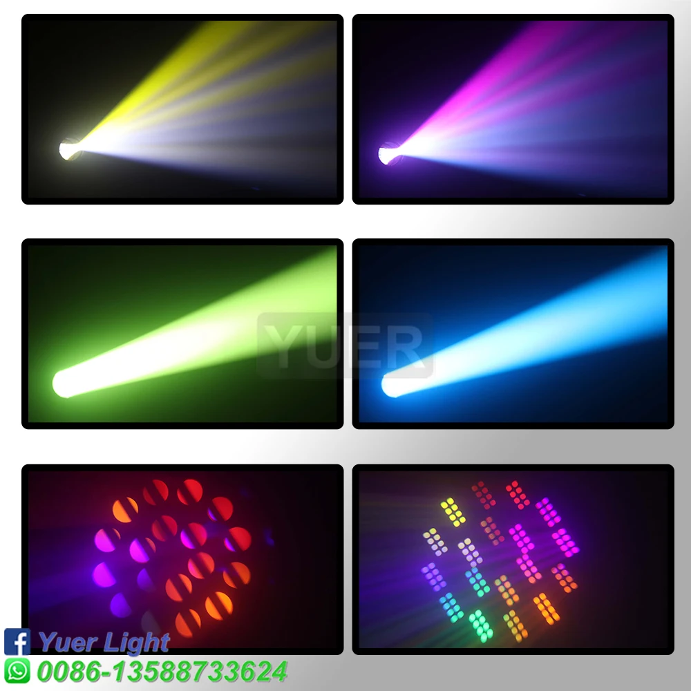 YUER-Foco de haz brillante de 200W, iluminación de escenario con cabezal móvil, 18 prismas, efecto arcoíris, Dj, fiesta de boda, discoteca, Gobo, 2 unidades por lote