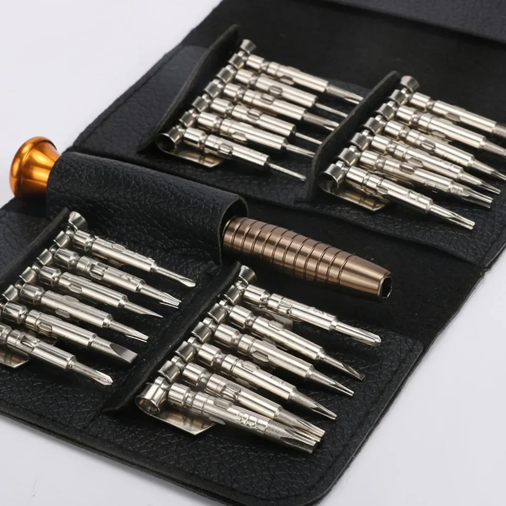 Kleines Schraubendreher-Set, 25 in 1, magnetisches Präzisions-Schraubendreher-Bohrer-Set, Reparaturwerkzeuge für Brillen, Telefone, Uhren, Laptops, Kameras – Detail 12