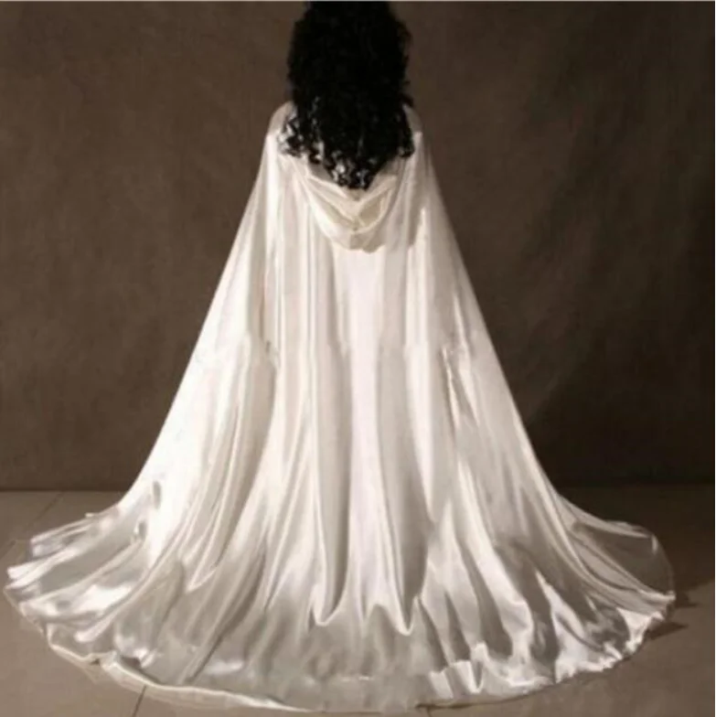 Women's Ivory White Wedding Cape Bolero Fashion Wraps Bridal Accessories With Hooded Cloak Long Jackets Coat Custom Made