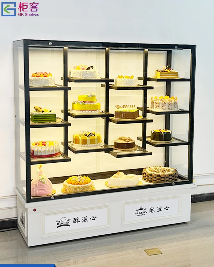 LXL Birthday Cake Model Display Cabinet Sample Glass Window Shelf Commercial Display Stand