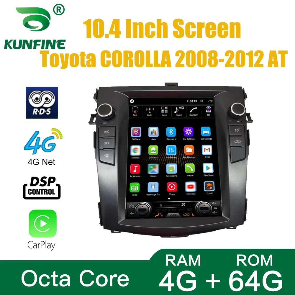 

Tesla экран Octa Core 4 Гб RAM 64GM ROM Android 10,0 автомобильный DVD GPS плеер Deckless Car Stereo для Toyota COROLLA 2008-2012 AT