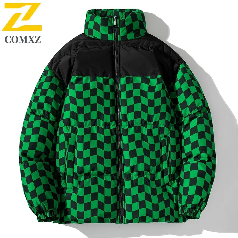 COMXZ 2025 Men Women American Style Stand Collar Jacket Casual Color Block Tactics Waterproof and Windproof Outdoor Sports Coat