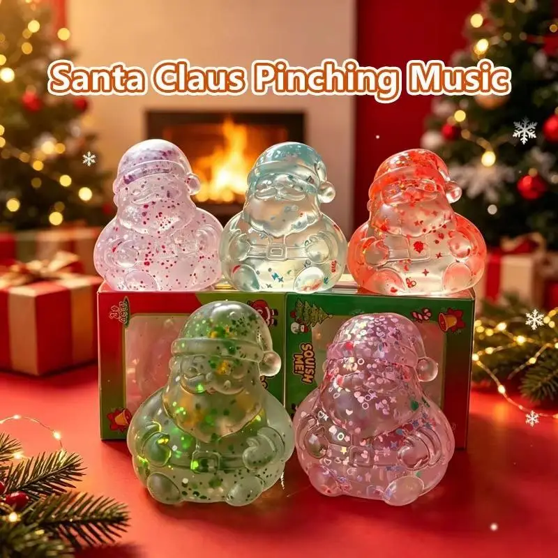 8.5CM Christmas Squeeze Toy Snowman Elk Santa Dumpling Shape Stress Relief Toy With Box Holiday Gift