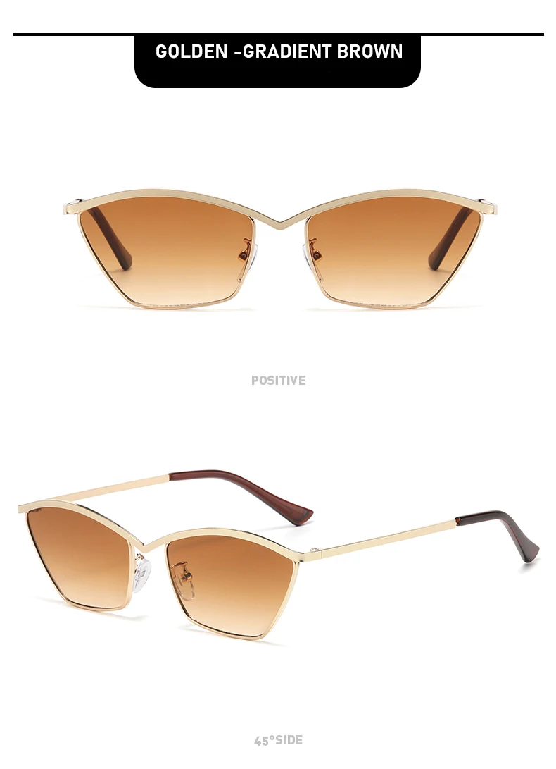 Neue trendige Cat-Eye-Sonnenbrille mit Retro-Metallrahmen, hochwertige UV-beständige Sonnenbrille für Männer und Frauen 2508 – Detail 15