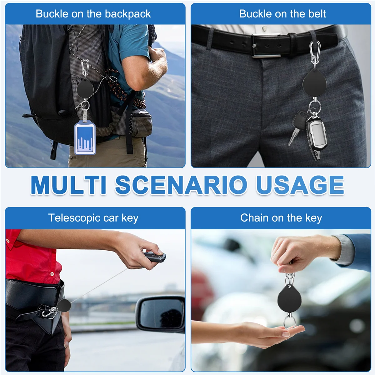 소형 헤비 듀티 개폐식 배지 홀더 릴, 벨트 클립이 있는 ID 배지 홀더, 명함 키체인용 키링