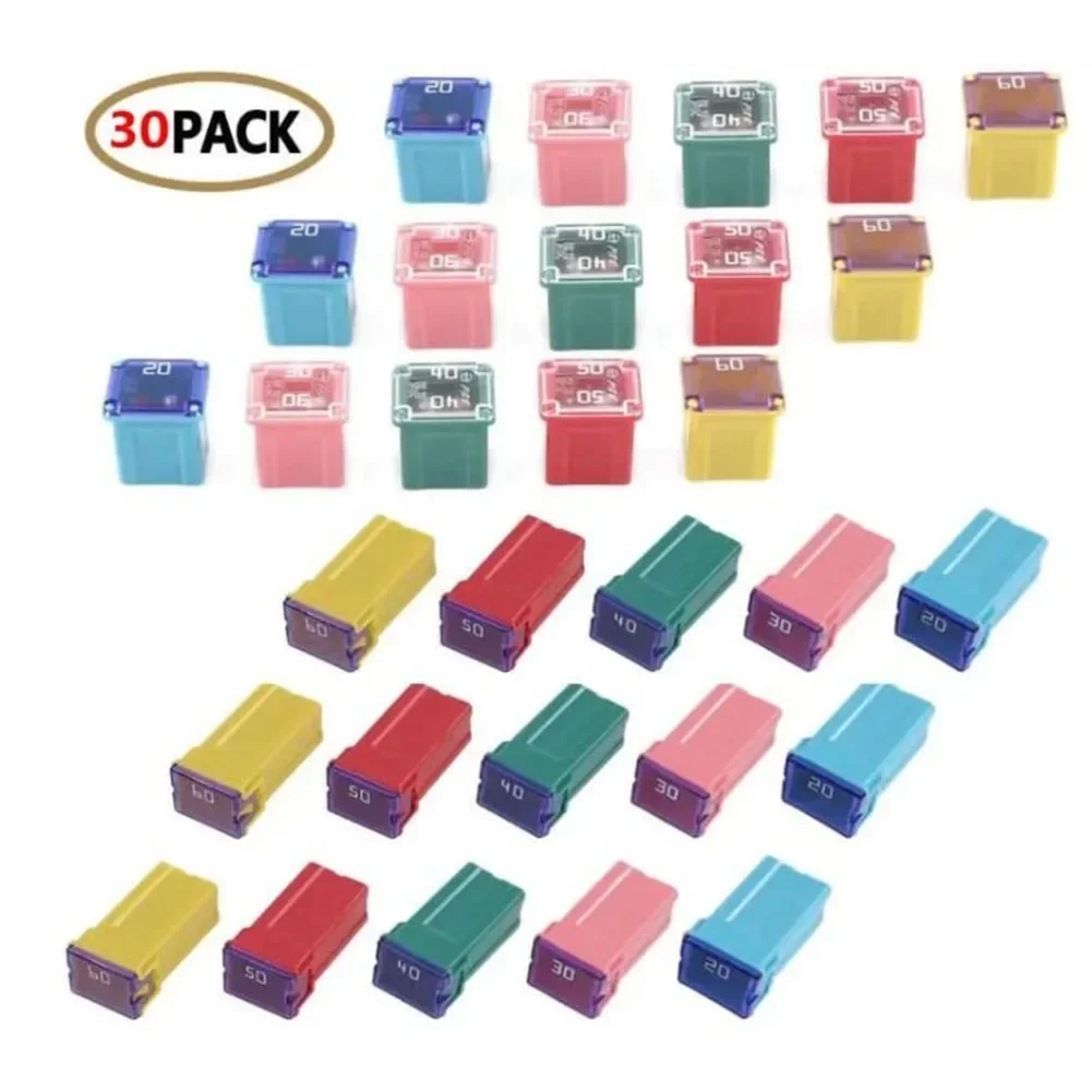 20/30PCS  Box 20A-60A PAL Fuse Mini​​ ABS Copper Long Female Fuse FMX PAL Box Fuse Kit  Fuse Tube Tools