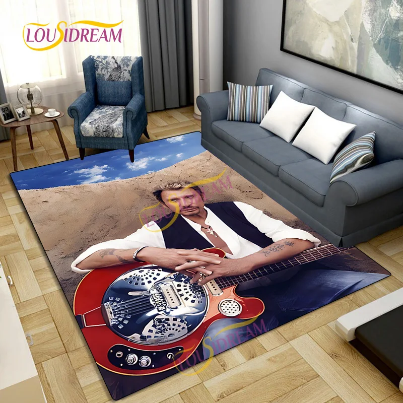 Johnny Hallyday Personality rug Star singer fans carpet living room bedroom     kitchen bathroom  anti-skid mat carpet