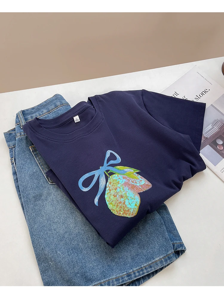여름 신상 패션 디자인 헤비 자수 프린트 라운드넥 유니 - Embroidery Unique Design 리뷰 및 가격