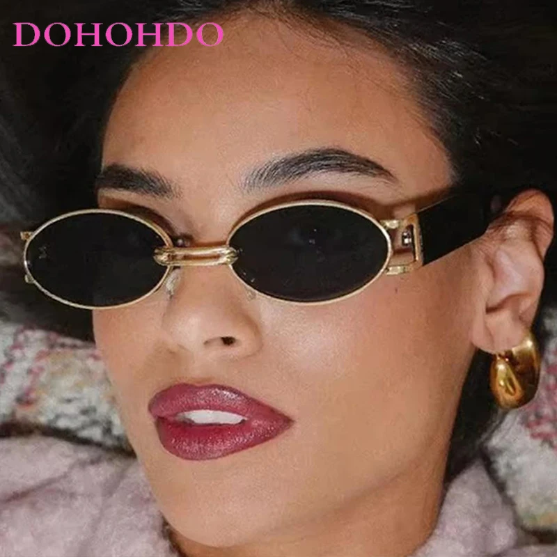 

Punk Luxury Small Oval Frame Retro Women's Sunglasses Brand Designer Trending Men Sunglass Outdoor Summer Drive Eyewear UV400