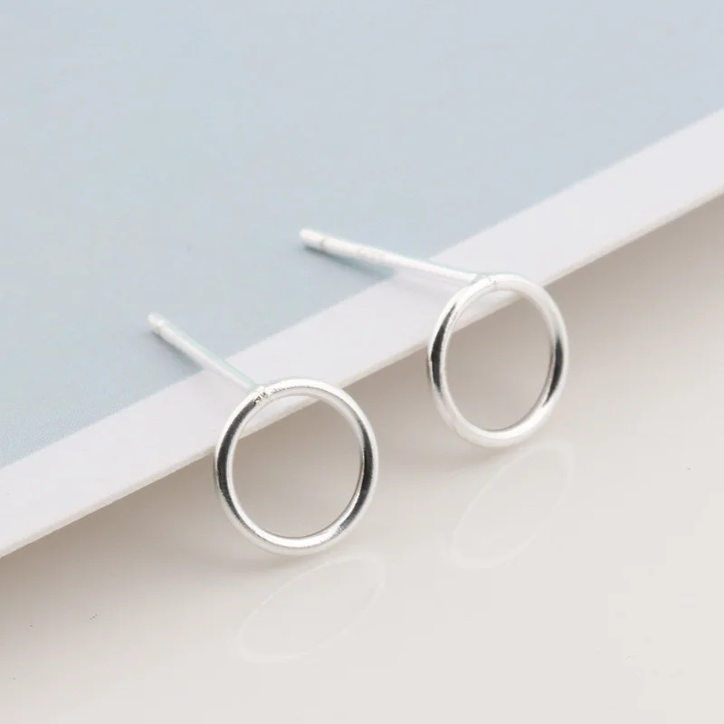 BF CLUB 925 Sterling Silver Circle Earrings For Women Trendy Earring Jewelry Prevent Allergy Party Accessories Gift