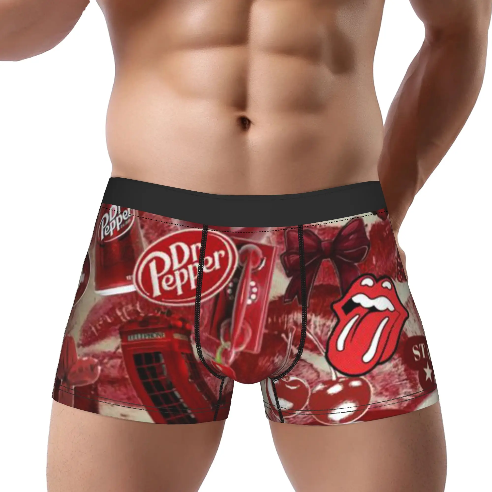 

Красные (17) трусы Dr Pepper, дышащие трусики, мужское нижнее белье, вентилируемые шорты, трусы-боксеры
