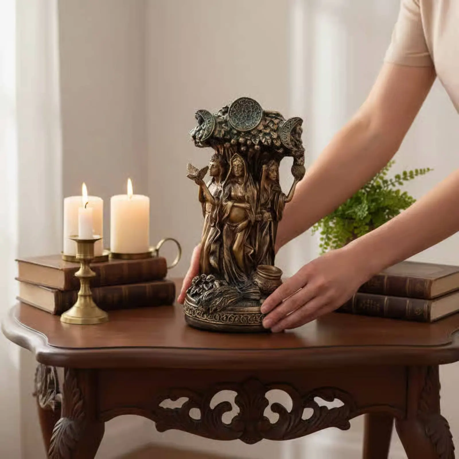 Pagan Altar Decor Mythological Design Wiccan Altar Statue Chthonic Deity Deity Sculpture Decorative Embellishment for Study Room
