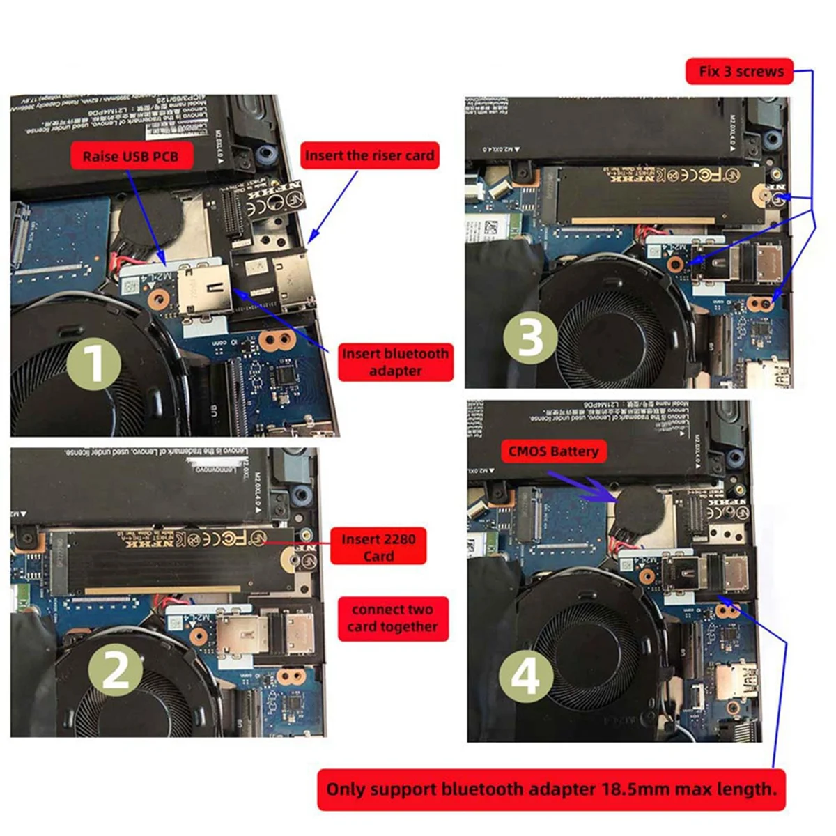 محول مضيف PCI-E 3.0 M.2 M إلى Oculink SFF-8612 SFF-8611 لبطاقة الرسومات الخارجية ThinkBook 14+ وSSD